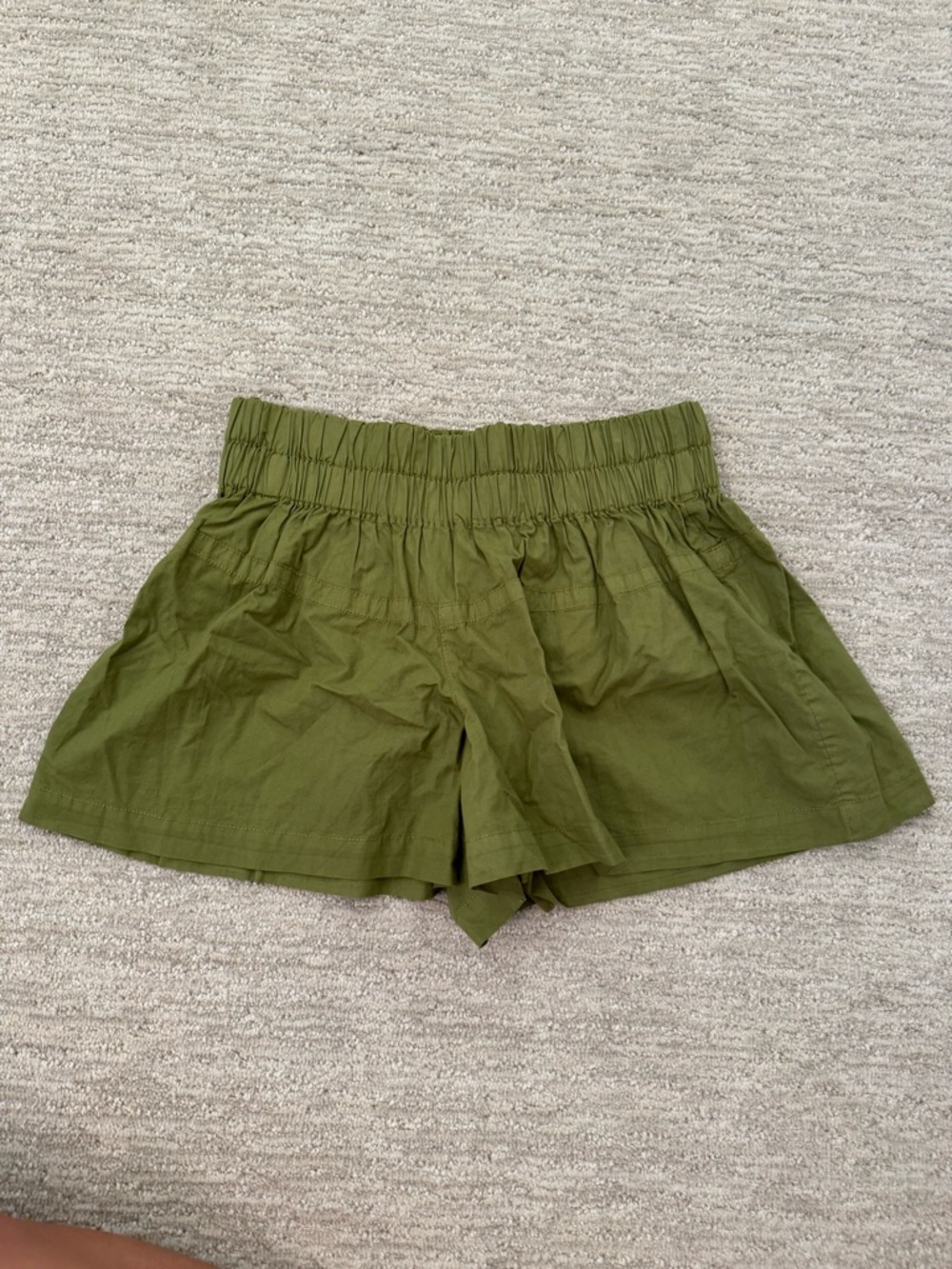 Pilcro Olive Green High-Waist Elastic Shorts
